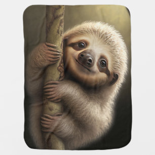Cute Baby Sloth Smiling Wildlife Nature Animal Blanket