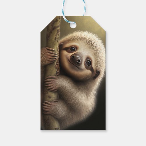 Cute Baby Sloth Smiling Wildlife Nature Animal Gift Tags