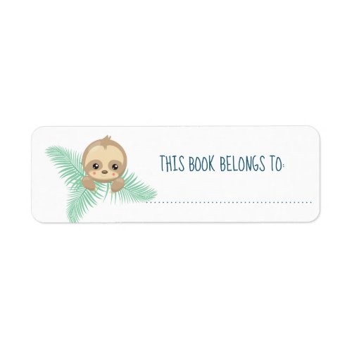 Cute Baby Sloth This Book Belongs To Label Sticker