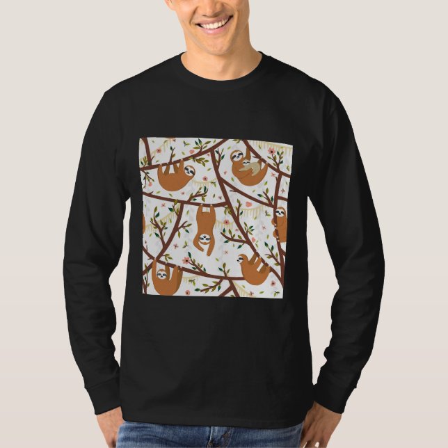 Cute Baby Sloth With Mom Scoop T-Shirt (Front)