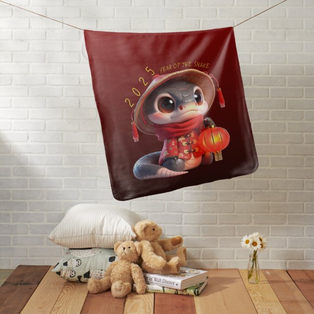 Cute Baby Snake Chinese New Year 2025 Baby BBl2 Blanket (In Situ)