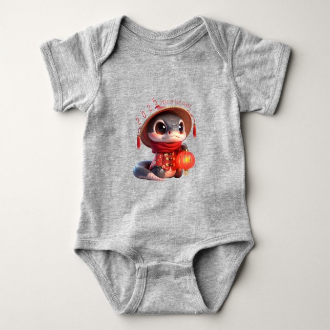 Cute Baby Snake Chinese New Year 2025 Baby Bs Baby Bodysuit (Front)