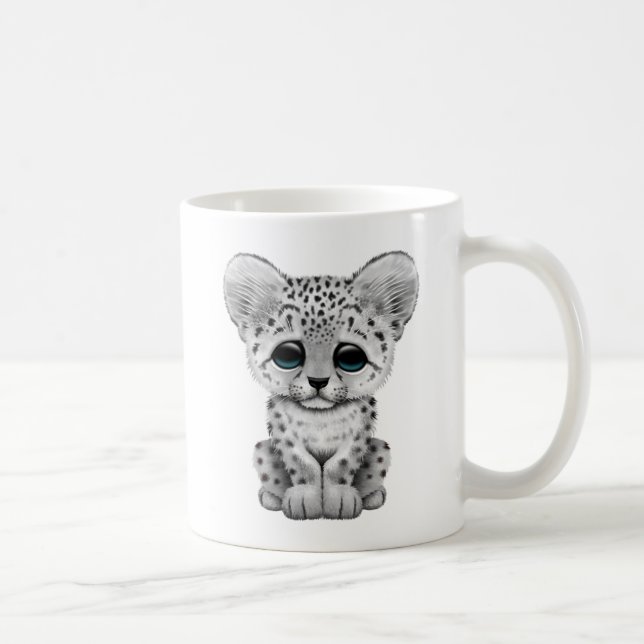 Cute Baby Snow Leopard Cub Coffee Mug (Right)