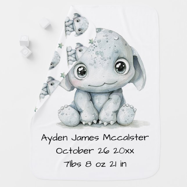 Cute baby space dragon custom baby blanket (In Situ)