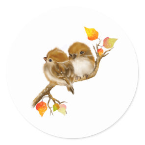 Cute Baby Sparrows Bird Sticker