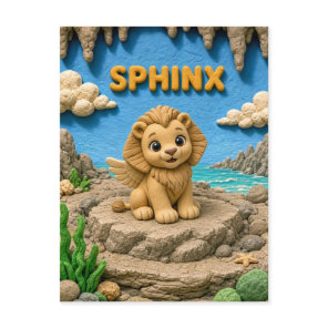 Cute Baby Sphinx, Mythical Postcard