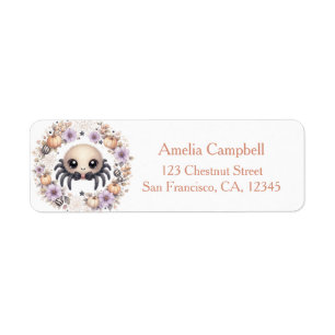 Cute Baby Spider Halloween Label