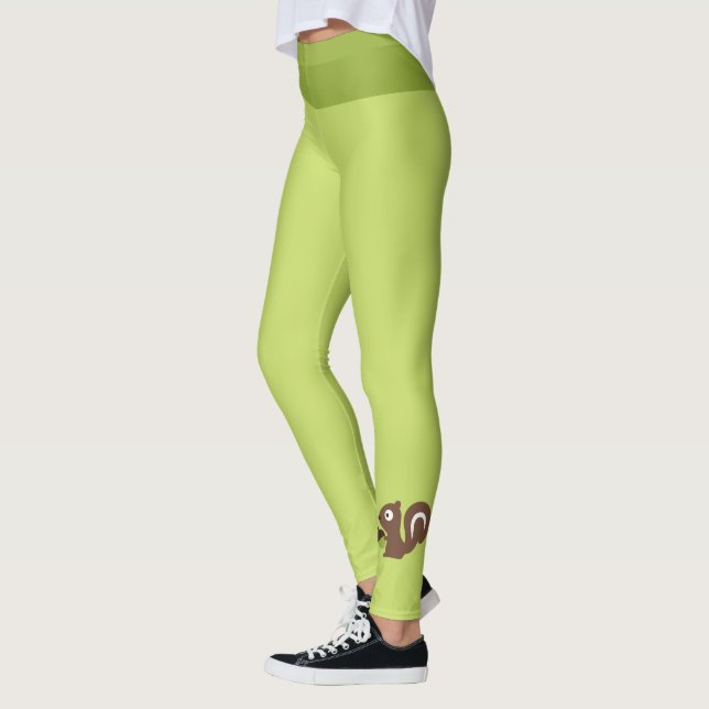 Cute Baby Squirrel Design Leggings (Left)