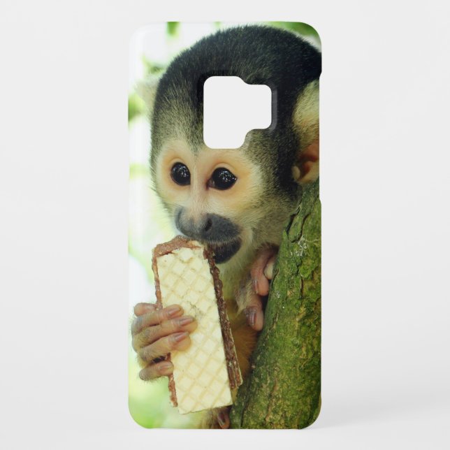 Cute Baby Squirrel Monkey Eating a Wafer Biscuit Case-Mate Samsung Galaxy Case (Back)