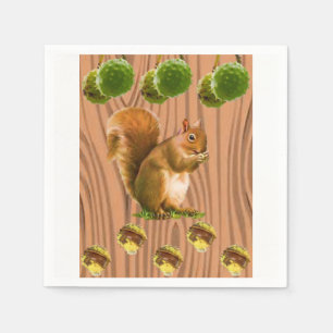 Cute Baby Squirrel Paper Napkins