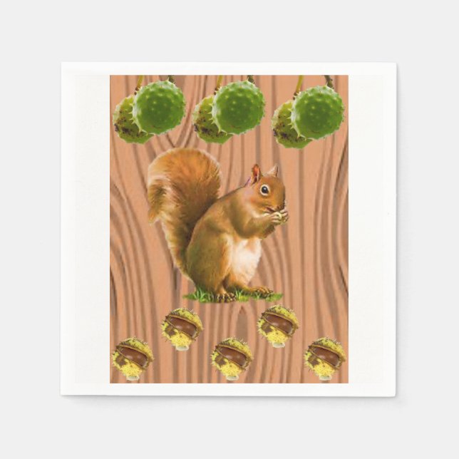 Cute Baby Squirrel Paper Napkins (Front)
