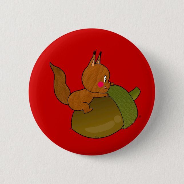 cute baby squirrel pinback button (Front)
