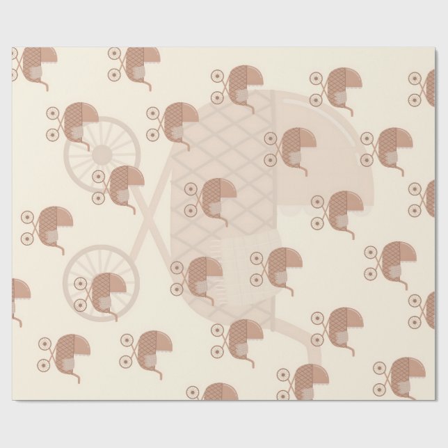 Cute Baby Stroller Wrapping Paper (Flat)