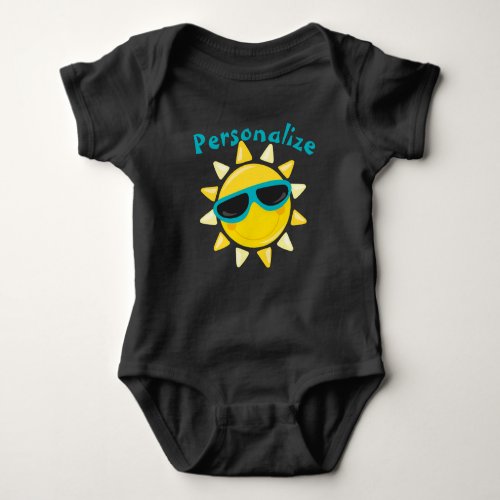 Cute Baby Sun in Sunglasses Sunshine Personalized Baby Bodysuit