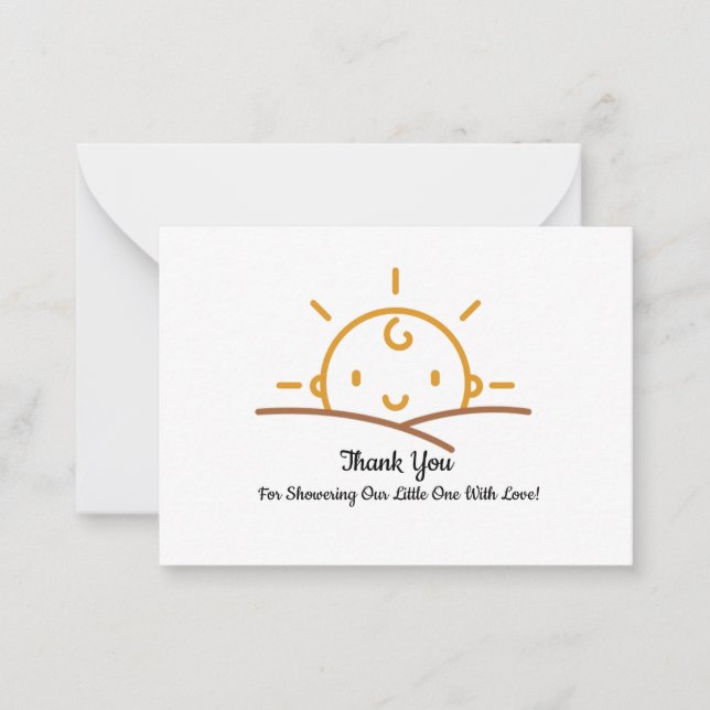 Cute Baby Sunrise Thank You Card (Front)