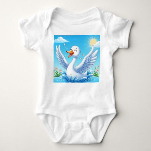 Cute baby swan baby bodysuit