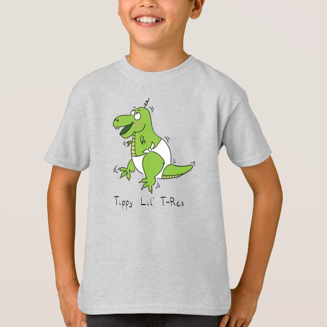 Cute Baby T-Rex Dinosaur Kids T-Shirt (Front)
