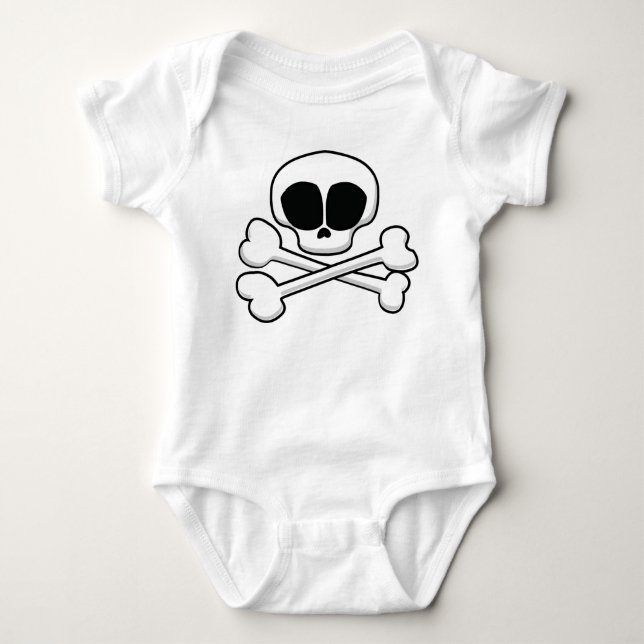 CUTE BABY T SHIRT OR ONSIES  SKULL T SHIRT (Front)