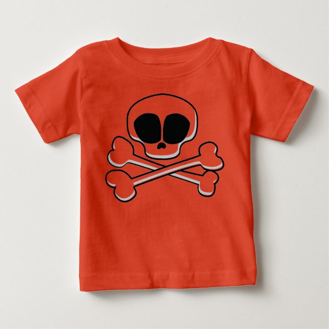 CUTE BABY T SHIRT OR ONSIES  SKULL T SHIRT (Front)