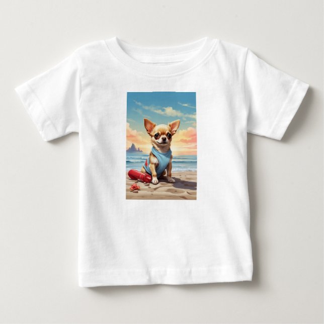 Cute baby t-shirt shaped like your little dog for  (Front)