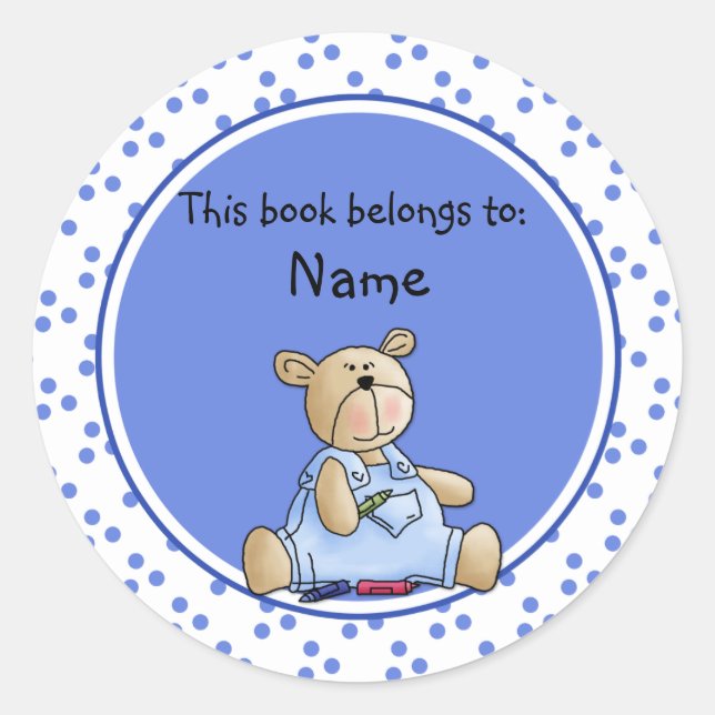 Cute baby teddy baer bookplate (Front)