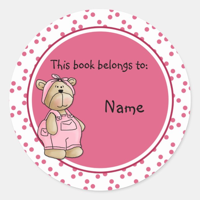 Cute baby teddy baer bookplate (Front)