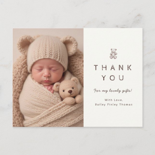 Cute Baby Thank Yiou Card for Gifts (Front)