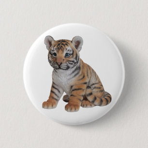 Cute Baby Tiger Cub Button
