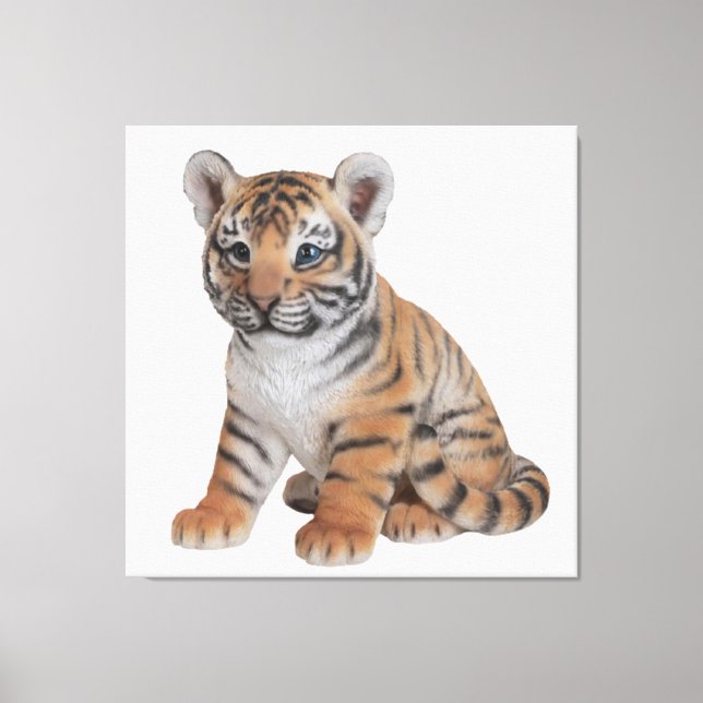 Cute Baby Tiger Cub Canvas Print (Front)