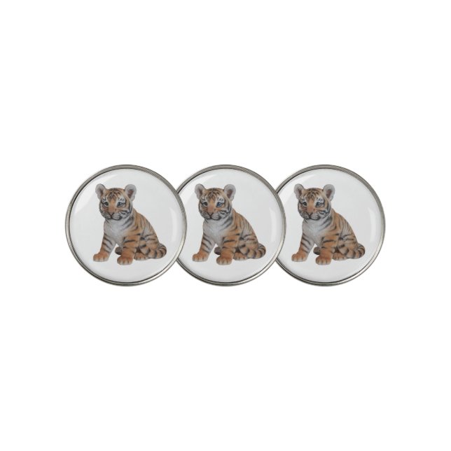 Cute Baby Tiger Cub Golf Ball Marker (3 Up)