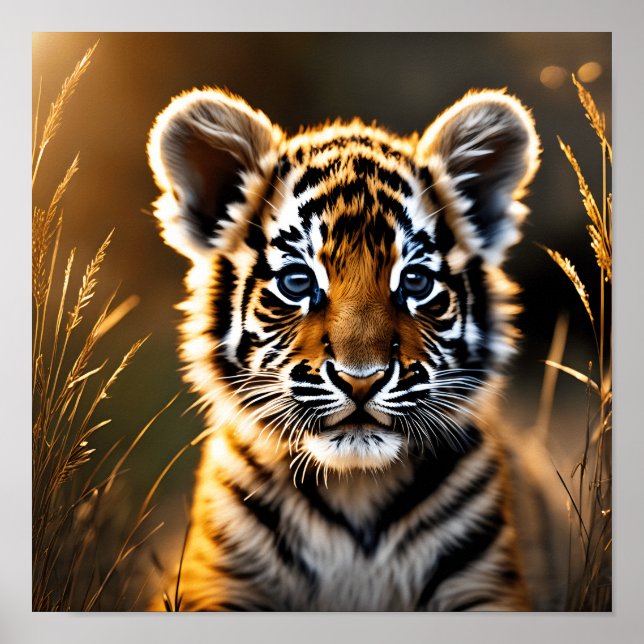 Cute Baby Tiger Cub Poster (Front)