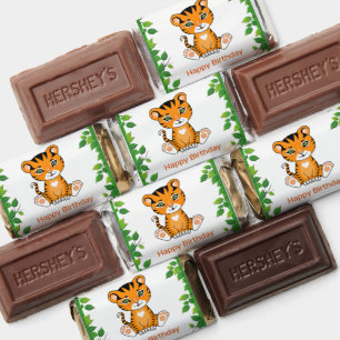 Cute Baby Tiger & Green Plant Leaves Hershey's Miniatures