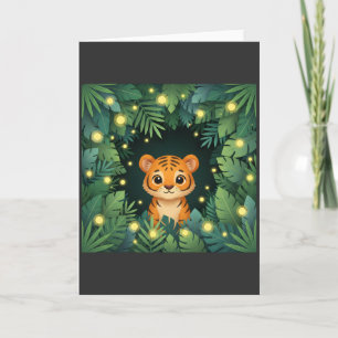 Cute Baby Tiger Jungle Adorable Firefly Forest Card