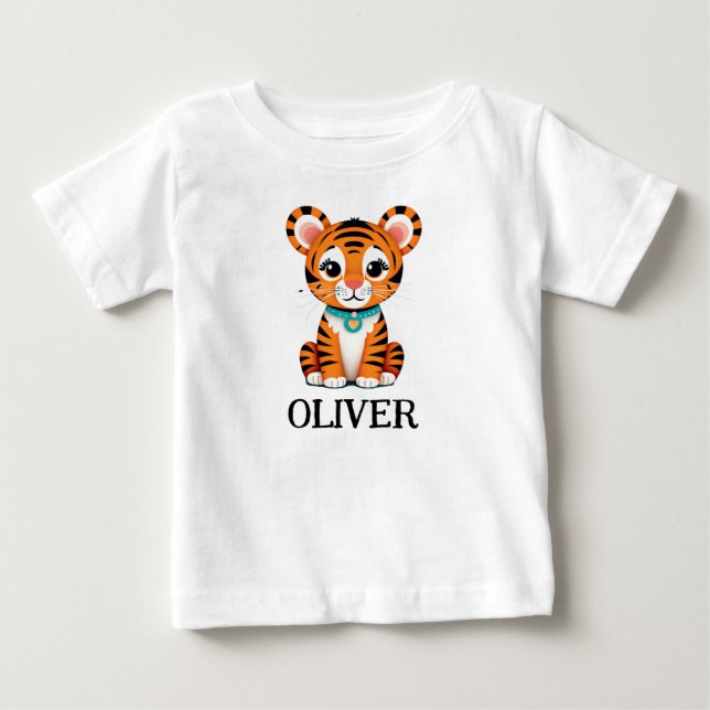 Cute Baby Tiger Personalized T-Shirt (Front)