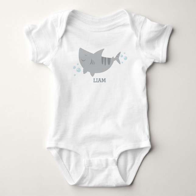 Cute Baby Tiger Shark Onsie T-Shirt Baby Bodysuit (Front)
