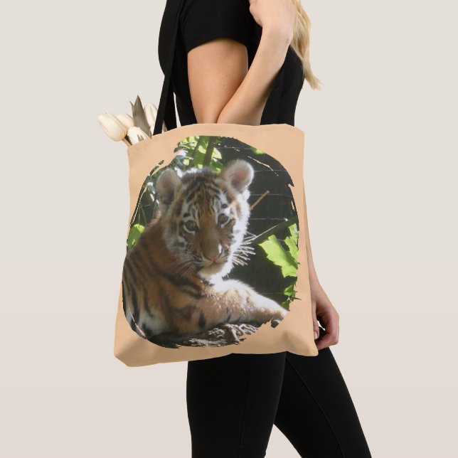 Cute Baby Tiger Tote Bag (Close Up)