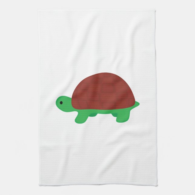 cute baby tortoise kitchen towel (Vertical)