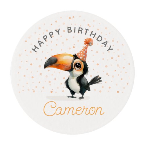 Cute baby toucan kidâs birthday celebration  edible frosting rounds