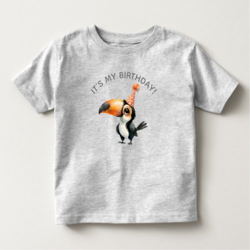 Cute baby toucan kidâs birthday celebration  toddler t_shirt