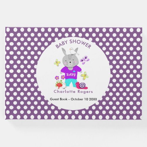 Cute Baby Toy Bunny Rabbit Baby Shower Guest Book