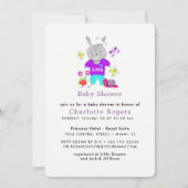 Cute Baby Toy Bunny Rabbit Baby Shower Invitation (Front)