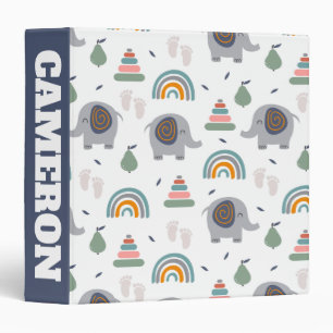 Cute Baby Toy Pattern 3 Ring Binder