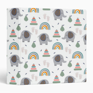 Cute Baby Toy Pattern 3 Ring Binder