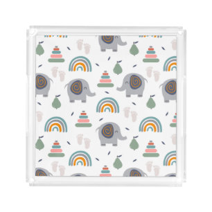 Cute Baby Toy Pattern Acrylic Tray