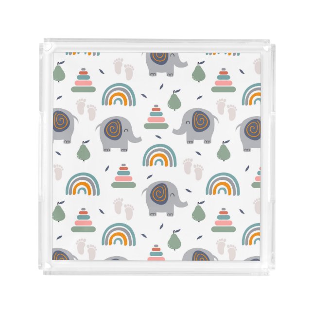 Cute Baby Toy Pattern Acrylic Tray (Front)