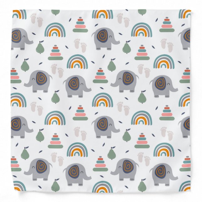 Cute Baby Toy Pattern Bandana (Front)