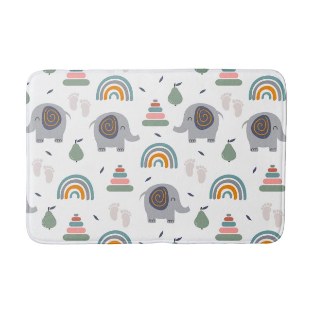 Cute Baby Toy Pattern Bath Mat (Front)