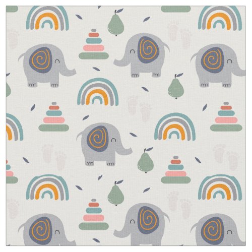 Cute Baby Toy Pattern Fabric