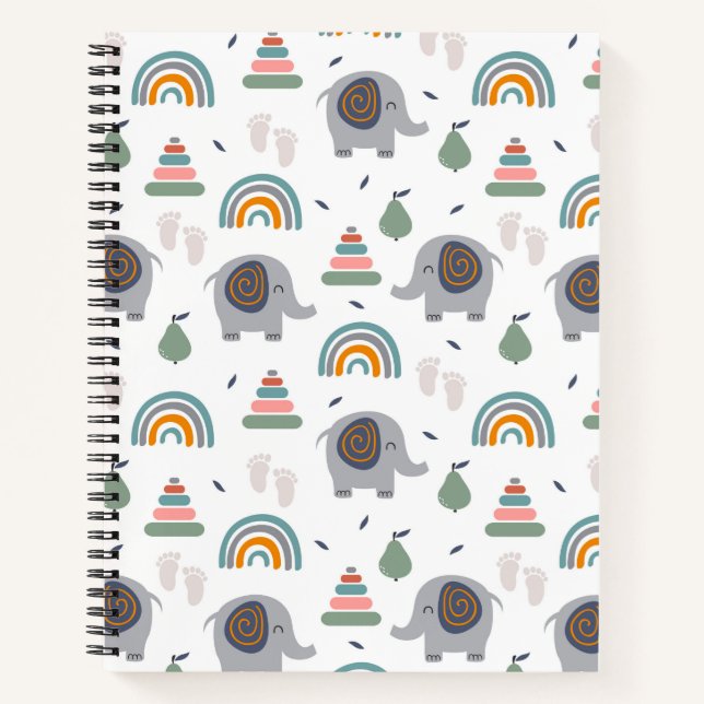 Cute Baby Toy Pattern Notebook (Front)