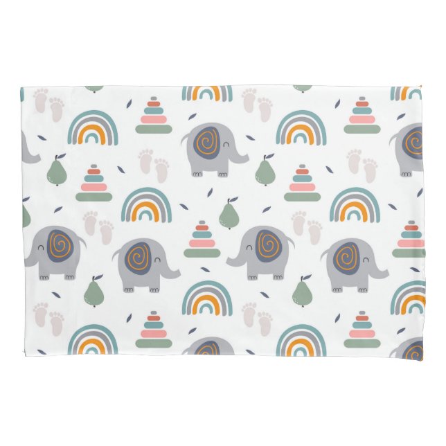 Cute Baby Toy Pattern Pillow Case (Front)